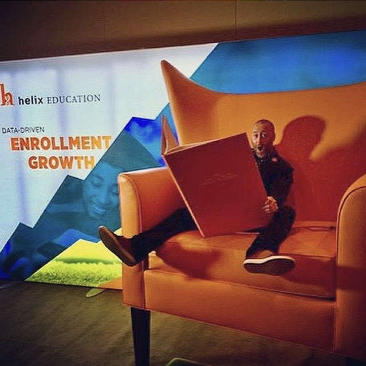 Helix Education conference booth for the Enrollment Growth Provider category launch