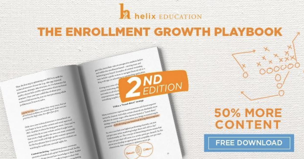 Second edition of The Enrollment Growth Playbook by Helix Education
